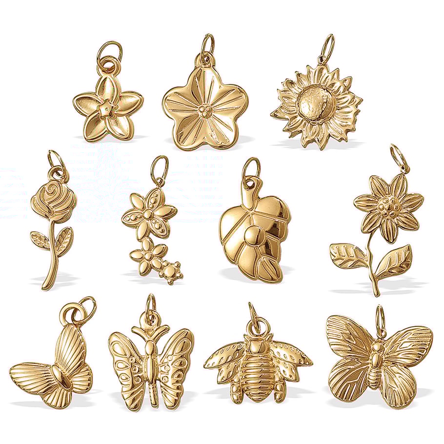 1 Piece Flower Stainless Steel Gold Color Pendant h5Picture4
