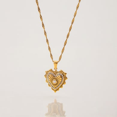 1 Piece Elegant Heart Stainless Steel Gold Color Women's Pendant Necklaces h5 