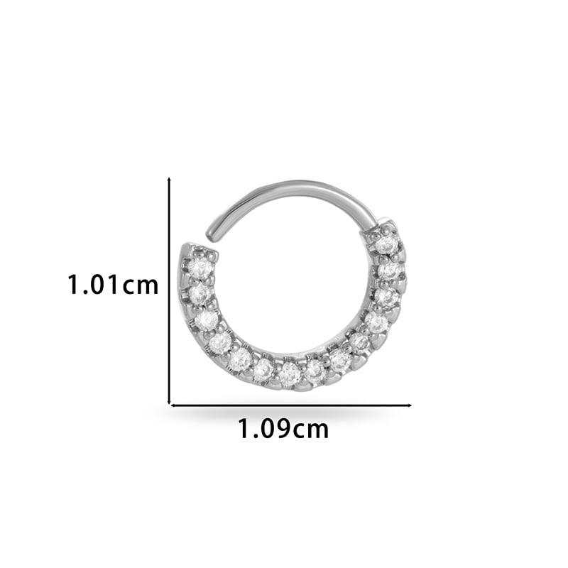 1 pièce de piercing de nez moderne en cuivre doré et zircon pour femme Image2
