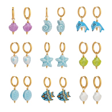 1 paire de boucles d&#39;oreilles pendantes en acier inoxydable en forme de poisson mignon h5 Image5