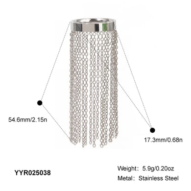 Bague de déclaration en acier inoxydable à pompon 1 pièce h5 