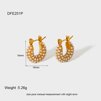 Pendientes elegantes de acero inoxidable para mujer de la serie Luxury h5 