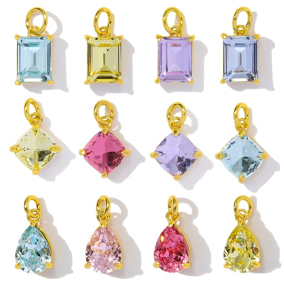 1 Piece Luxurious Series DIY Droplet Stainless Steel Gold Color Women's Pendants 2
