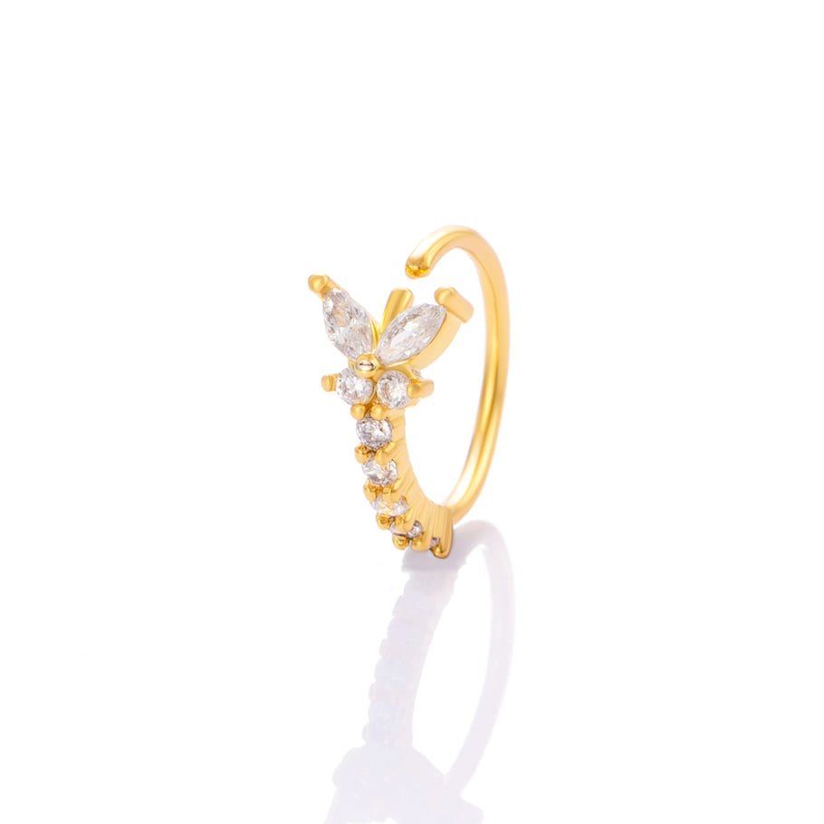 1 pezzo di perno nasale in zircone color rame e oro 