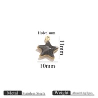 Doppelseitiger, kleiner Anhänger aus Gold mit Öltropfen – fünfzackiger Stern schwarz Bild71