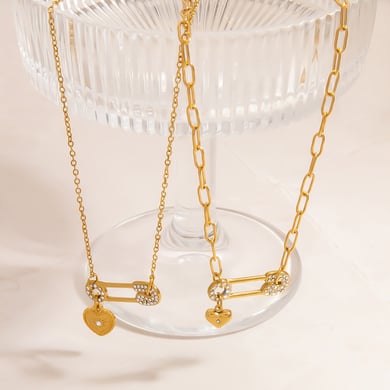 1 Piece Heart Stainless Steel Gold Color Pendant Necklace h5 Picture4