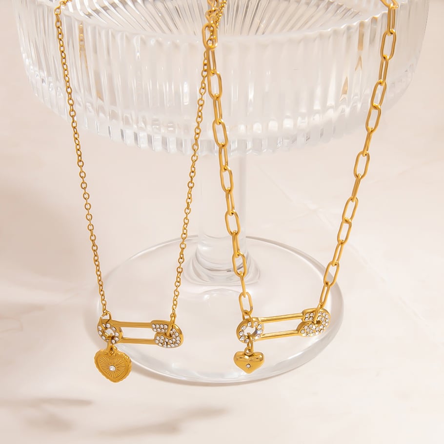 1 Piece Heart Stainless Steel Gold Color Pendant Necklace Picture4