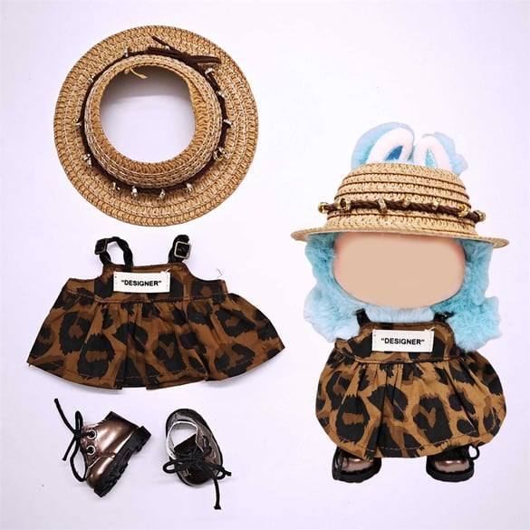 Ensemble de vêtements mignons à imprimé léopard pour poupées (SANS poupée)