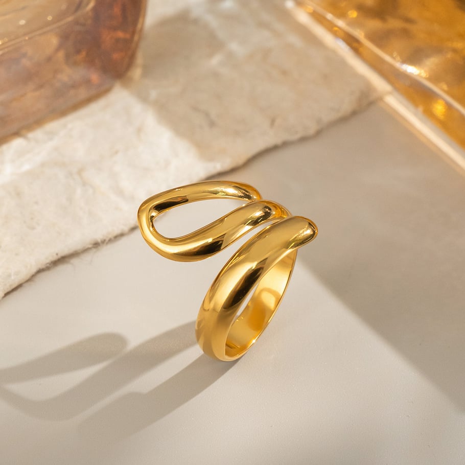 1 Piece Stainless Steel Gold Color Minimalist Ring h5Picture4