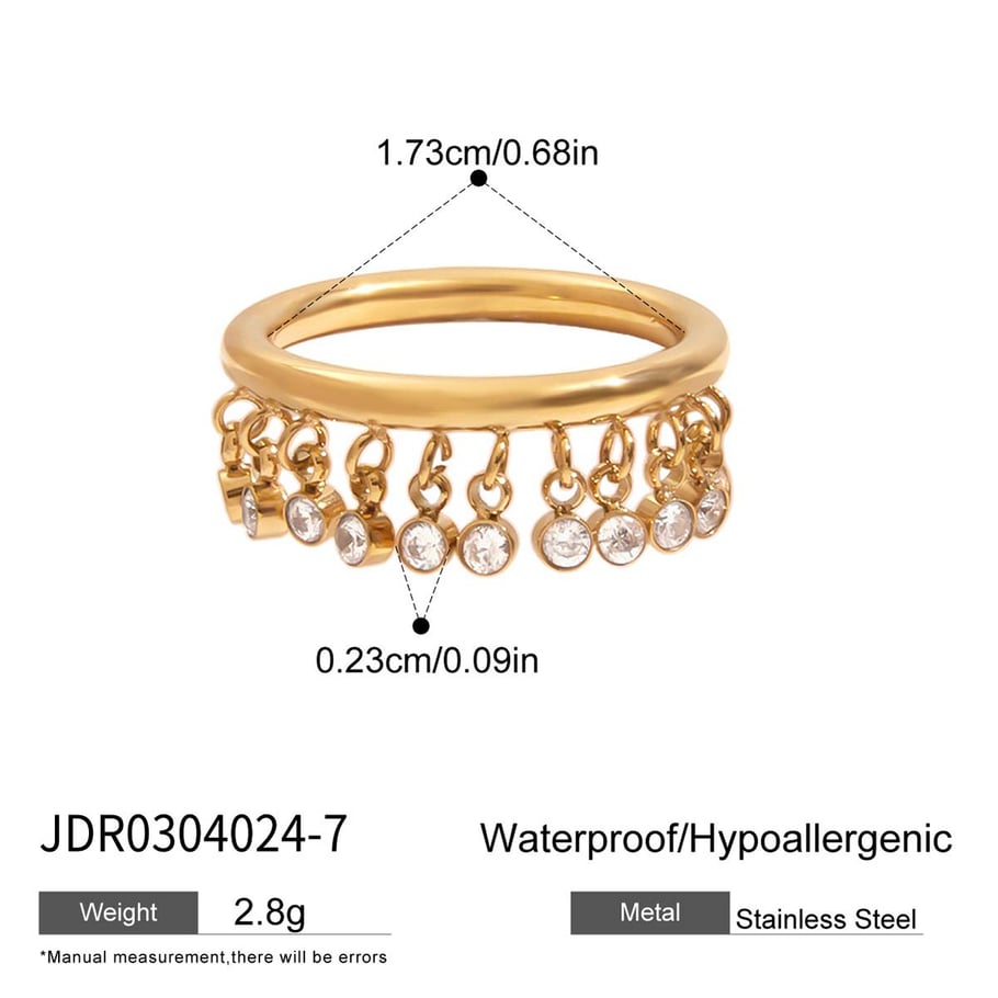 1 stuk luxe serie origineel ontwerp kwast roestvrij staal goudkleurige dames edelsteen ringen 