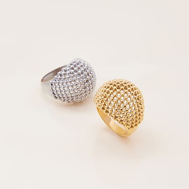 1 Piece Personality Geometric Stainless Steel Gold Color Statement Rings h5 Picture4