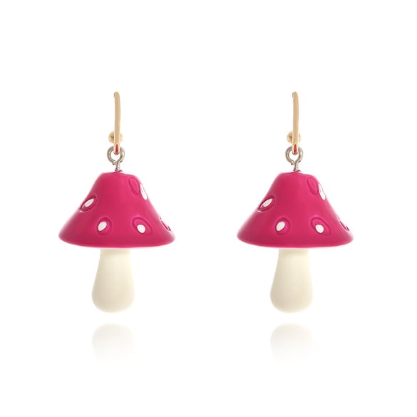 1 Pair Cute Mushroom Iron Drop Earrings
