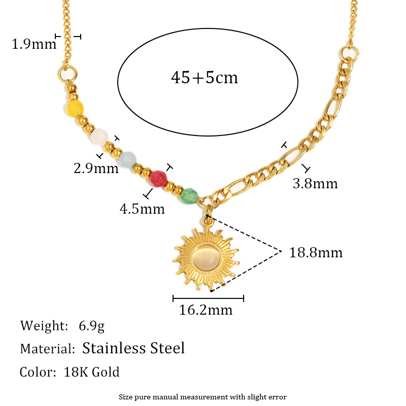 1 Piece Colorful Sun Pendant Necklaces Picture4