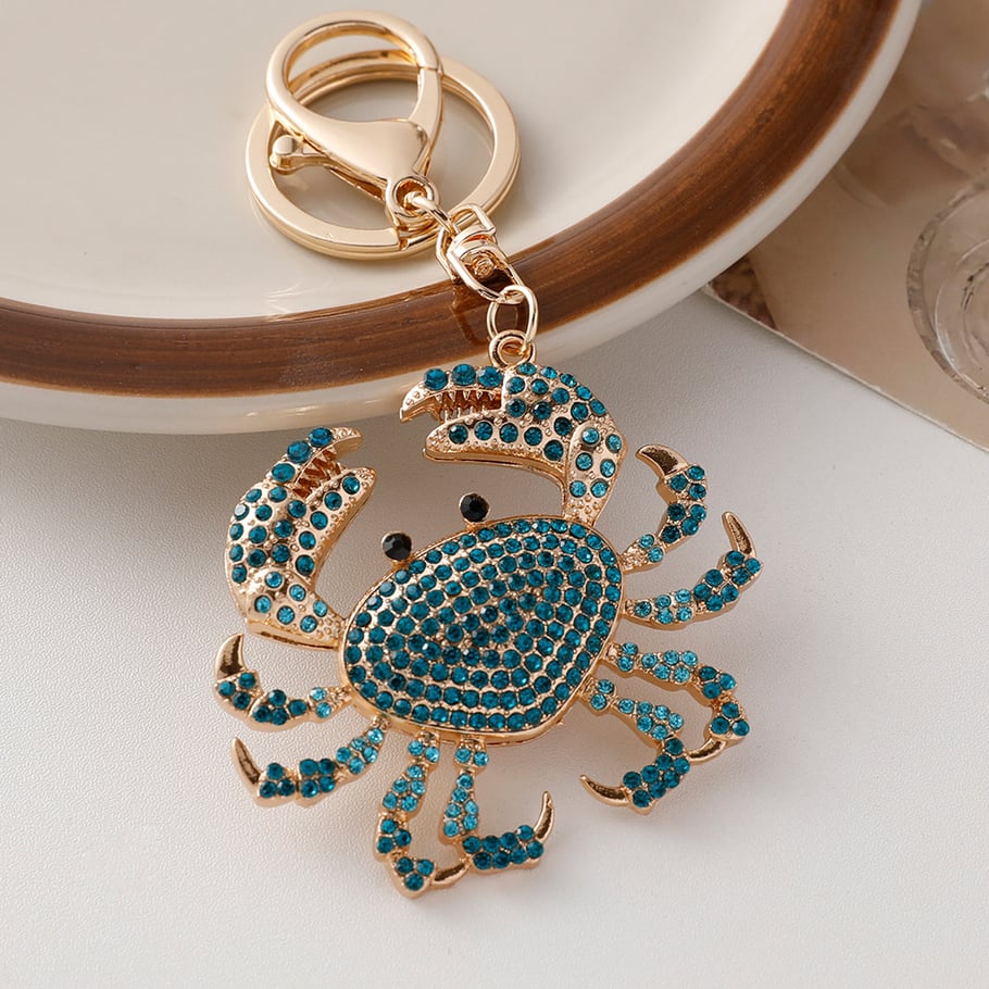 1 Piece Crab Alloy Keychain 