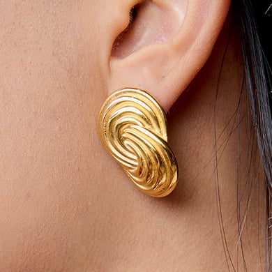 1 Paar einfache Serie Persönlichkeit Spirale Edelstahl Gold Farbe Ohrstecker h5 Bild5