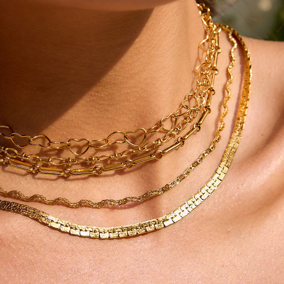 1 Piece Simple Series Classic Twist Stainless Steel Gold Color Women's Chain Necklaces Picture2