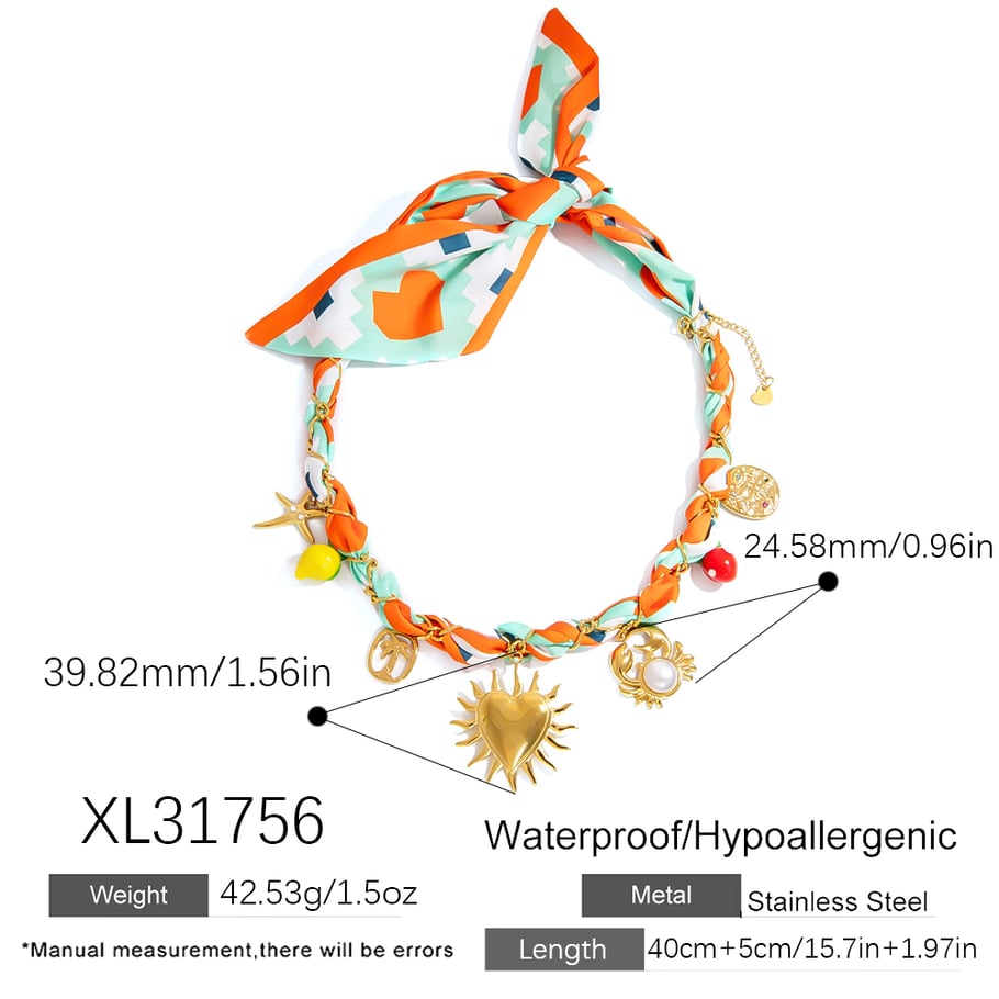 1 Pair Simple Series Casual Heart Stainless Steel   Gold Color  Women's Pendant Necklaces 