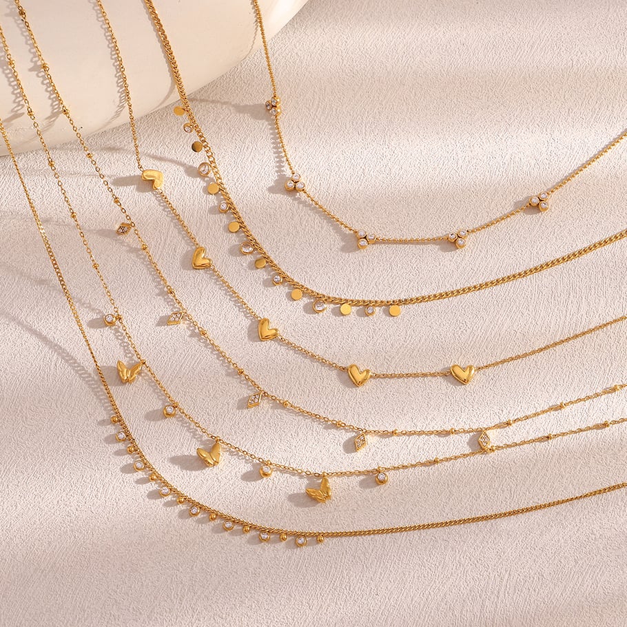 1 Pair Simple Series Daily Solid Color Stainless Steel Women's Chain Necklaces Picture2