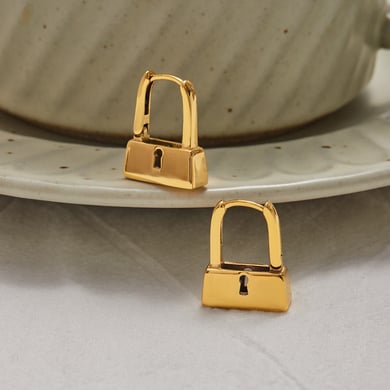 1 Paar Simple Series Locker Edelstahl Goldfarben Damen Creolen h5 Bild4