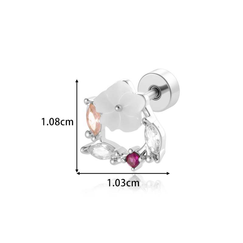 1 Piece Butterfly Copper Gold Color Zircon Piercings Earrings Picture2