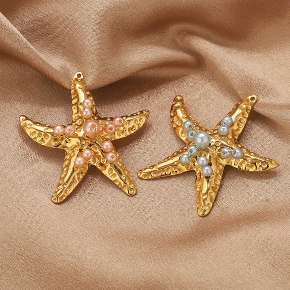 1 Piece DIY Starfish Stainless Steel Women's Pendants 2