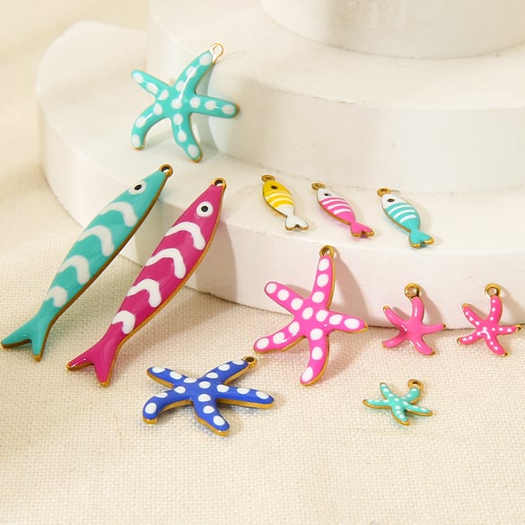 1 Piece Fish Stainless Steel DIY Pendant 2