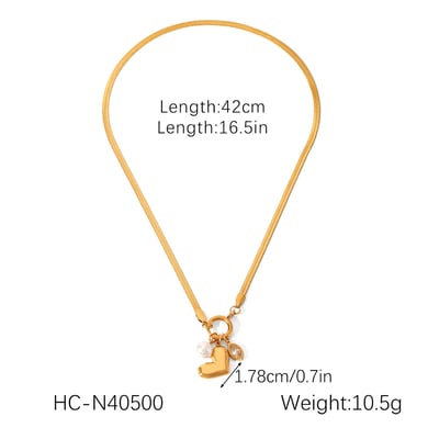 Simple  Daily Flower Stainless Steel Gold Color Pearl Women's Pendant Necklaces h5 Picture2