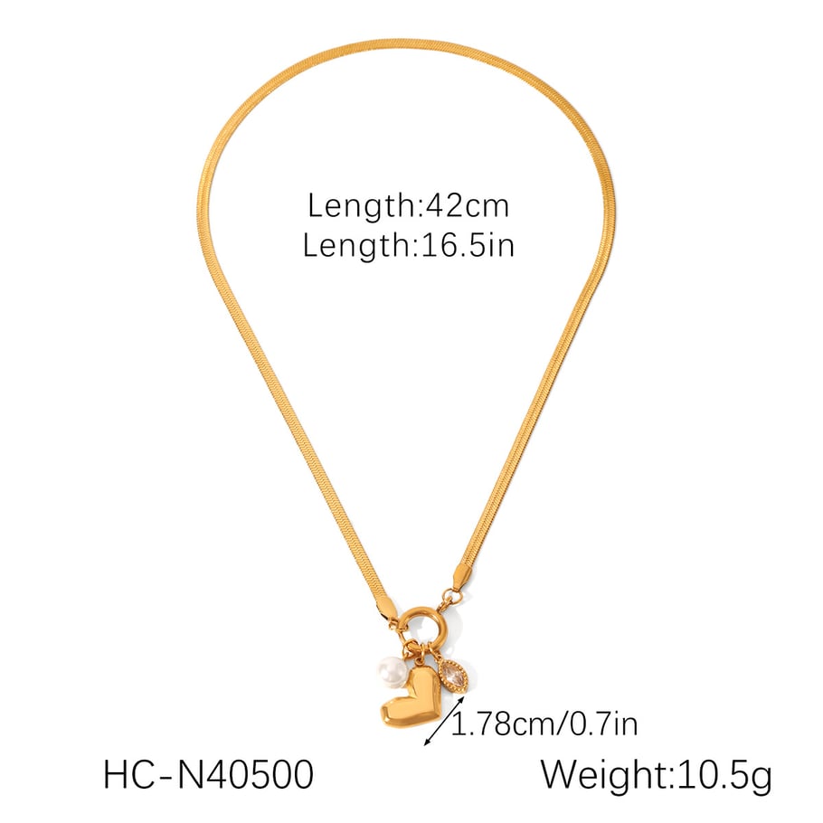 Simple  Daily Flower Stainless Steel Gold Color Pearl Women's Pendant Necklaces Picture2