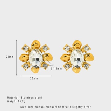 Luxurious Series Elegant Geometric Stainless Steel Women's Stud Earrings h5 