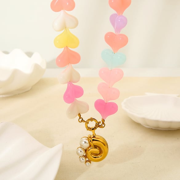 1 Piece Romantic Acrylic Beaded Necklace