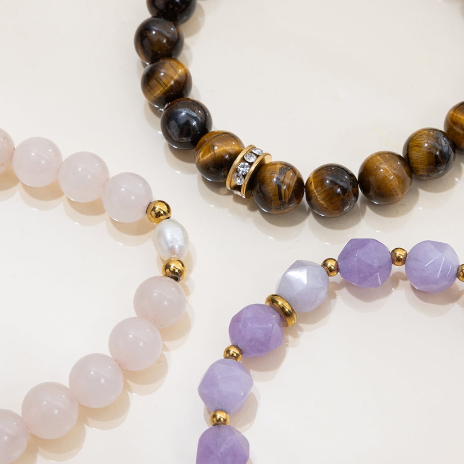 1 bracelet de perles colorées en pierres naturelles pour femme Image8