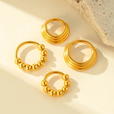 1 Stück Edelstahl Goldfarben Piercings Ohrring h5 Bild3