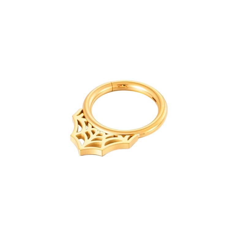 1 Piece Cobweb Stainless Steel Gold Color Women's Hoop Earrings Picture6