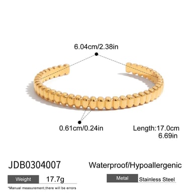 1 Piece Simple Stainless Steel Gold Color Women's Cuff Bracelets h5 Picture2