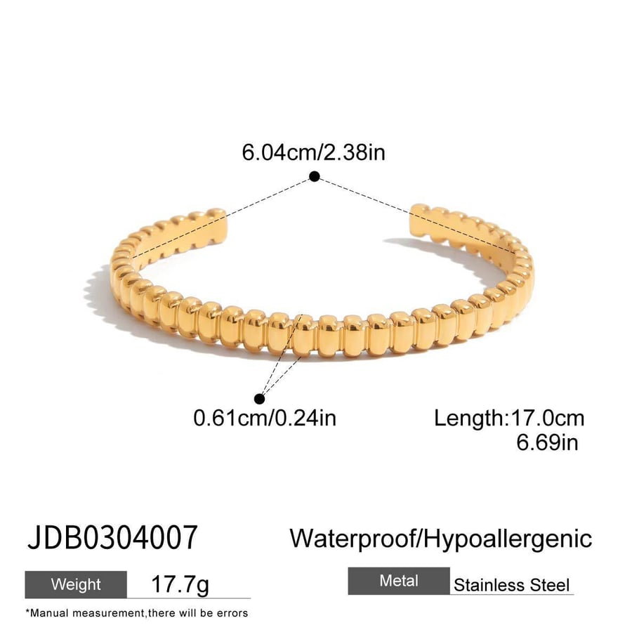 1 Piece Simple Stainless Steel Gold Color Women's Cuff Bracelets Picture2