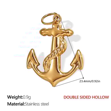 1 Stück Edelstahl Goldfarbener DIY Anhänger h5 