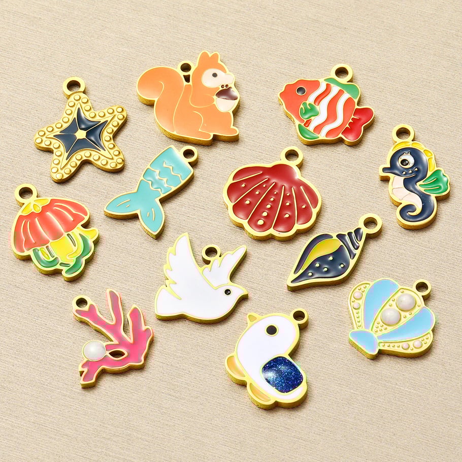 1 Piece Romantic Series DIY Animal Stainless Steel Gold Color Women's Pendants Picture5