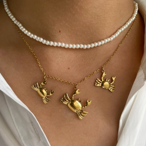 1 Piece Crab Stainless Steel Gold Color Necklace 2