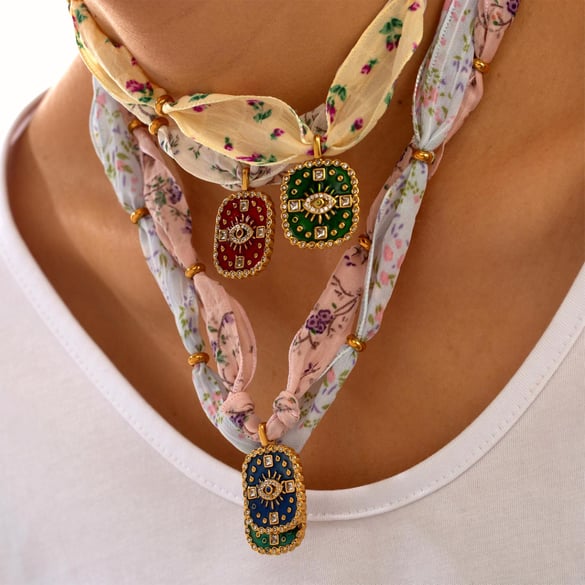 1 Piece Luxurious Series Classic Geometric Stainless Steel Scarves Women's Pendant Necklaces 2