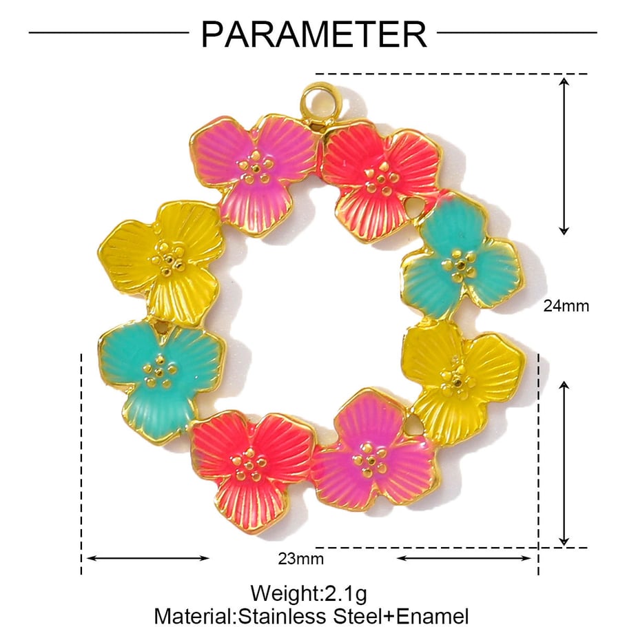 1 Stück Classic Series DIY Blume Edelstahl Gold Farbe Damen Anhänger Bild2