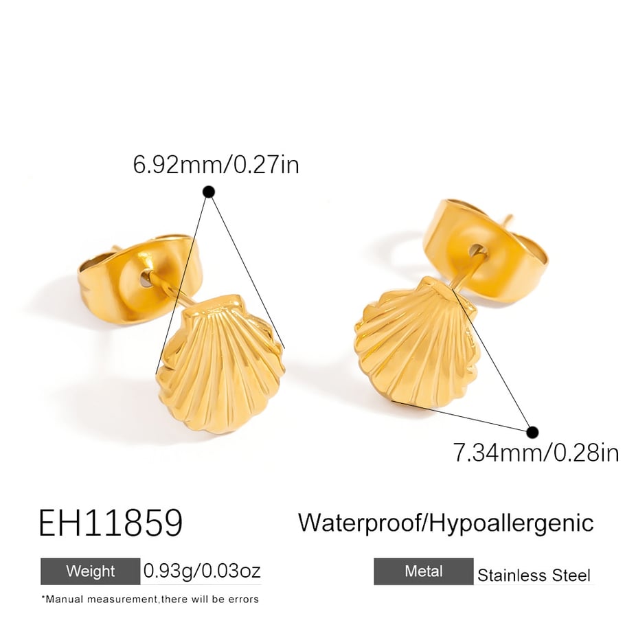 1 Paar Ohrstecker aus Edelstahl mit Seestern-Motiv in Goldfarbe Bild2