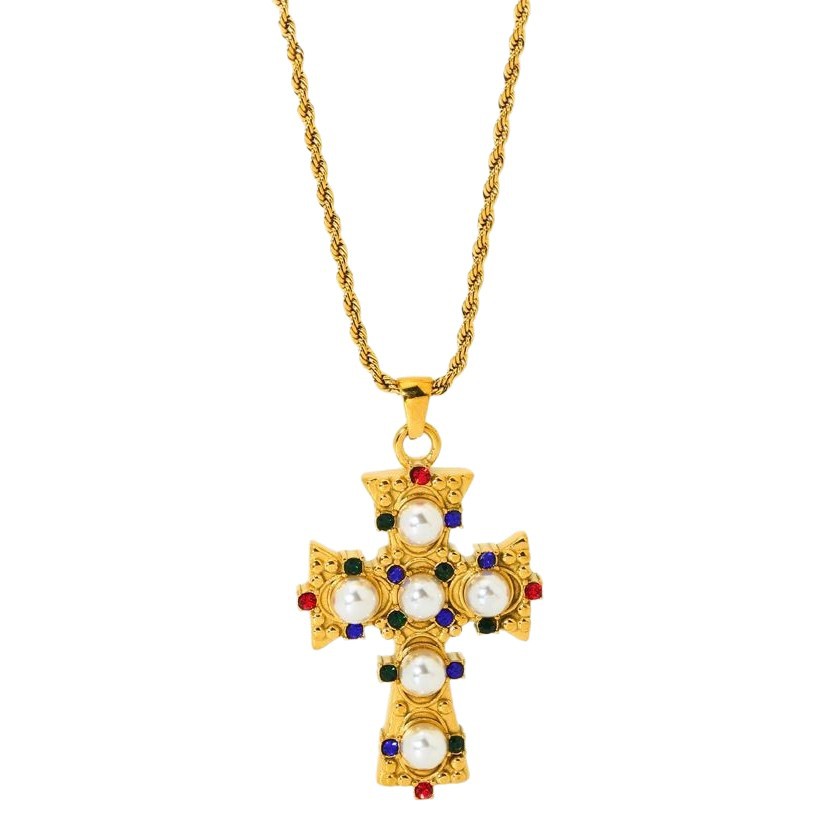 Ethnic Series Ethnic Cross Stainless Steel Unisex Pendant Necklaces h5Picture5