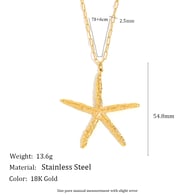 Collier étoile de mer martelée - Or Image3