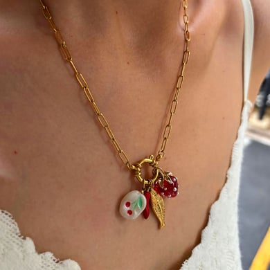 1 Piece Fruit Stainless Steel Gold Color Pendant Necklace h5 Picture2