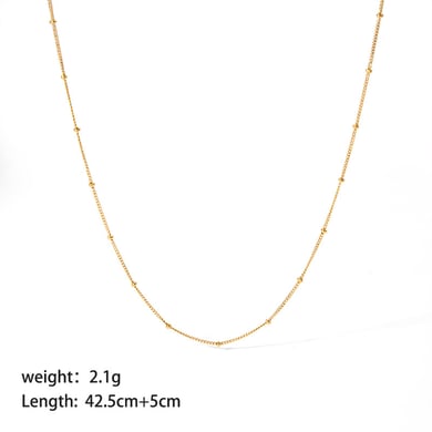 1 Piece Classic Stainless Steel Gold Color Chain Necklace h5 