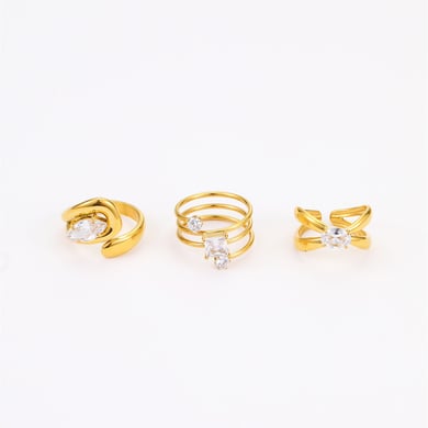 1 Piece Simple Series Elegant Geometric Stainless Steel Women's Adjustable Rings h5 Picture4