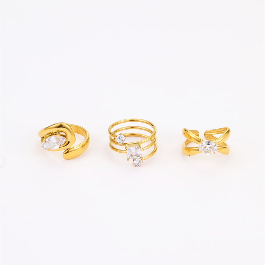 1 Piece Simple Series Elegant Geometric Stainless Steel Women's Adjustable Rings Picture4