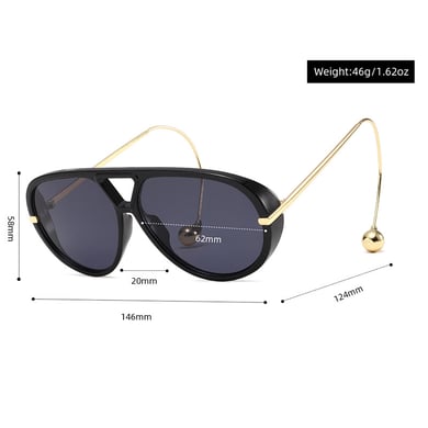 1 Paar Damen-Sonnenbrillen aus einfarbigem Metall der Simple Series Punk h5 Bild5