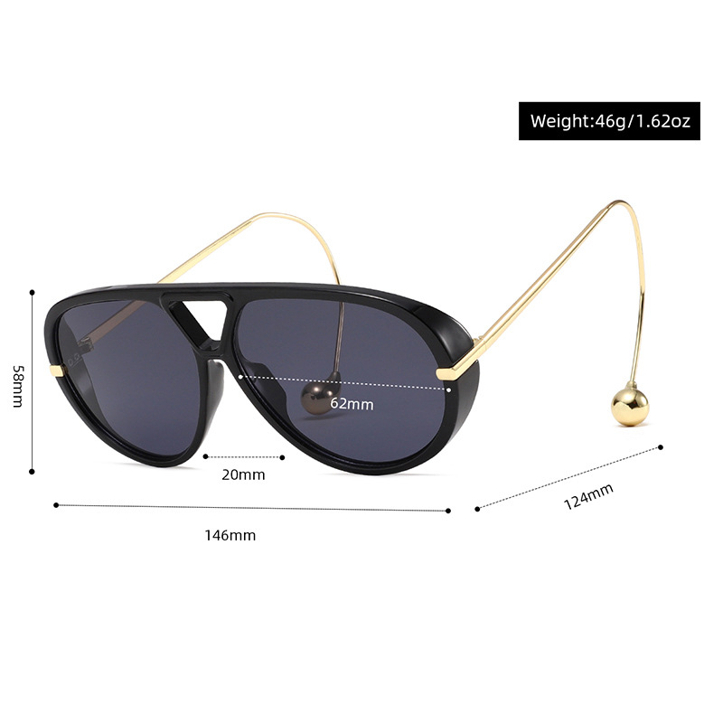 1 Paar Damen-Sonnenbrillen aus einfarbigem Metall der Simple Series Punk Bild5