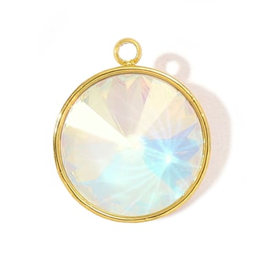 1 pieza DIY de vidrio geométrico de acero inoxidable color dorado para mujer h5 